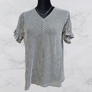 Doe & Rae 1XL women's striped short sleeve top